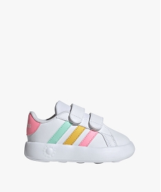 GEMO Baskets bébé fille à double scratch et semelle bubblecomfy - Adidas Grand Court Blanc