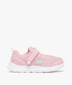 baskets filles souples en mesh effet paillete et a scratch - skechers rose basketsE514001_1