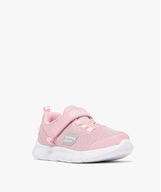 baskets filles souples en mesh effet paillete et a scratch - skechers rose basketsE514001_2