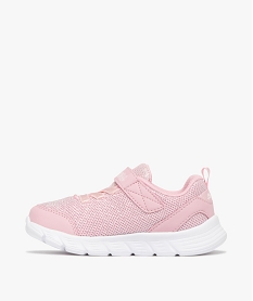 baskets filles souples en mesh effet paillete et a scratch - skechers rose basketsE514001_3