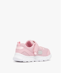 baskets filles souples en mesh effet paillete et a scratch - skechers rose basketsE514001_4