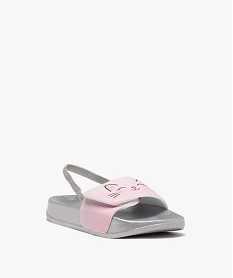 mules de piscine fille a scratch avec elastique cheville argenteE514701_2
