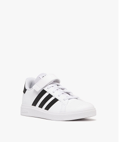 baskets garcon a scratch et lacets elastiques avec bandes laterales contrastantes - adidas blancE516401_2