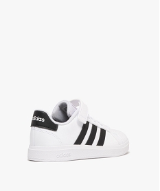 baskets garcon a scratch et lacets elastiques avec bandes laterales contrastantes - adidas blanc baskets a scratchE516401_4