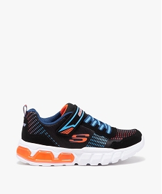 GEMO Baskets garçon running à scratch en mesh S Lights - Skechers Noir