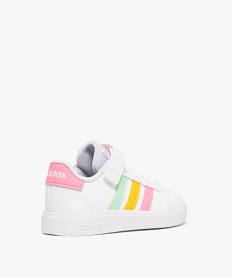 baskets fille a scratch et a bandes laterales contrastantes - adidas blanc basketsE519201_4