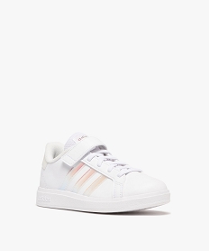 baskets fille a scratch et a bandes laterales contrastantes - adidas blancE519301_2
