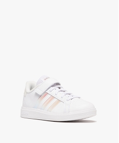 baskets fille a scratch et a bandes laterales contrastantes - adidas blanc basketsE519301_2