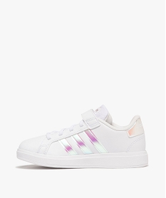 baskets fille a scratch et a bandes laterales contrastantes - adidas blanc basketsE519301_3