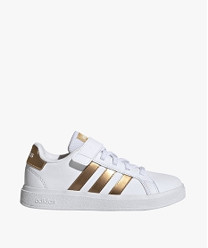 baskets fille a scratch et a bandes laterales contrastantes - adidas blancE519401_1