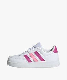 baskets fille a scratch et a lacets avec bandes contrastantes - adidas blancE520201_2