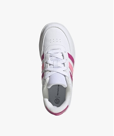 baskets fille a scratch et a lacets avec bandes contrastantes - adidas blanc basketsE520201_4