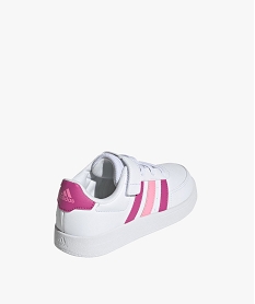 baskets fille a scratch et a lacets avec bandes contrastantes - adidas blanc basketsE520401_2