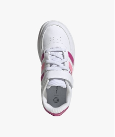 baskets fille a scratch et a lacets avec bandes contrastantes - adidas blanc chine basketsE520401_3