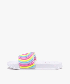 mules de piscine fille avec bandeau a reliefs fluo fantaisie blancE520801_3