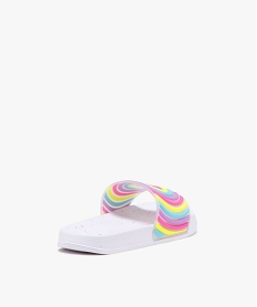 mules de piscine fille avec bandeau a reliefs fluo fantaisie blancE520801_4