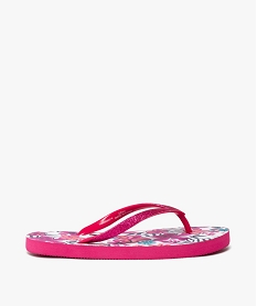 tongs fille a brides pailletees avec semelle imprimee roseE521201_2