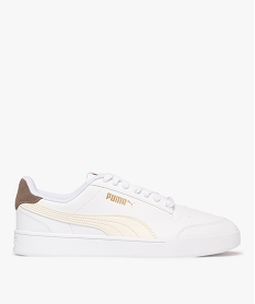 GEMO Baskets homme rétro dessus grainé à lacets - Puma blanc chine