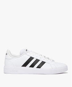 GEMO Baskets basses à bandes contrastées homme - Adidas Grand Court Base Blanc