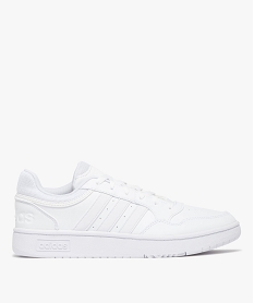 GEMO Baskets homme unies à lacets Hoops 3.0 - Adidas blanc chine