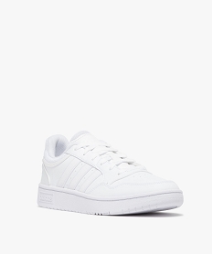 baskets homme unies a lacets hoops 3.0 - adidas blanc baskets adidasE525601_2