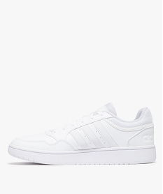 baskets homme unies a lacets hoops 3.0 - adidas blanc baskets adidasE525601_3
