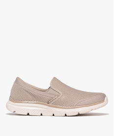 GEMO Baskets homme slip-on running en textile et à semelle épaisse - Skechers Beige