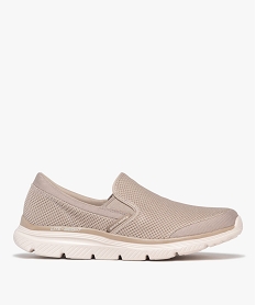 GEMO Baskets homme slip-on running en textile et à semelle épaisse - Skechers Brun