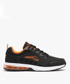 GEMO Baskets homme running avec semelle à bulle dair translucide - Airness noir vif