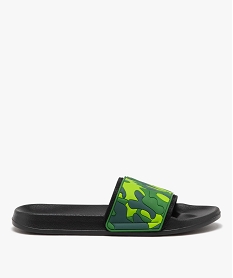GEMO Mules de piscine homme avec bandeau imprimé militaire kaki standard