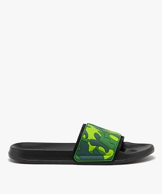 mules de piscine homme avec bandeau imprime militaire vertE529701_1