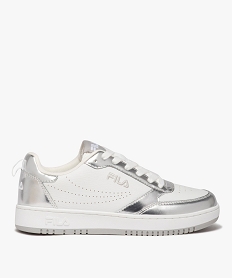 GEMO Baskets femme unie à détails colorés avec semelle épaisse - Fila blanc chine