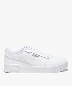 GEMO Baskets femme unie avec semelle épaisse à rainures - Puma Blanc