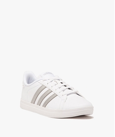 baskets femme a lacets et a bandes contrastantes brillantes - adidas blancE531801_2