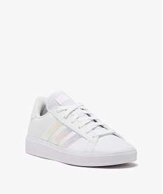baskets femme unies a bandes colorees avec lacets – adidas blanc standard baskets adidasE532001_2