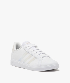 baskets basses a bandes brillantes femme - adidas grand court base blancE532701_2