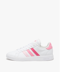GEMO Baskets femme unies à bandes colorées avec lacets – Adidas rose chine