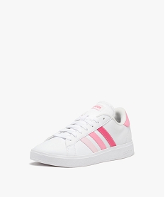 baskets femme unies a bandes colorees avec lacets – adidas blanc baskets adidasE532901_2