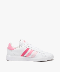 baskets femme unies a bandes colorees avec lacets – adidas blancE532901_3