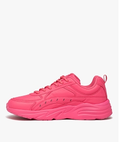 baskets femme unies a lacets ton sur ton style running - fila roseE533001_3