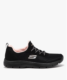 GEMO Baskets femme unies en mesh et à lacets élastiques Puregenius - Skechers noir vif
