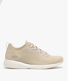 GEMO Baskets femme unies en mesh et à rainures - Skechers Beige