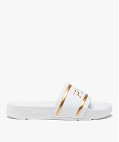 GEMO Mules de piscine femme unies avec détails métallisés - Fila blanc standard