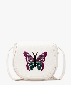 GEMO Sac besace à motif papillon en sequins fille blanc chine