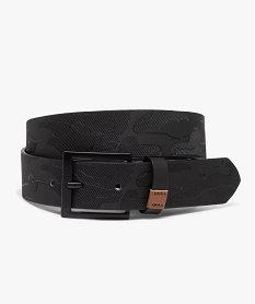 ceinture unie texturee a boucle carree garcon noir standardE539401_1