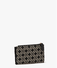 portefeuille en toile tissee a motifs femme noir standard porte-monnaie et portefeuillesE540701_2
