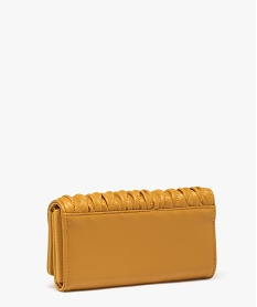 portefeuille avec rabat gaufre femme jaune standardE541801_2