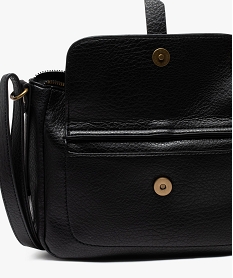 sac besace zippe en matiere grainee femme noir standard sacs bandouliereE544501_4