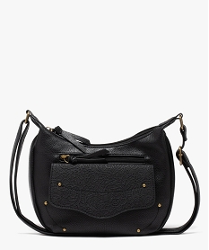 sac bandouliere compact avec detail dentelle femme noir standard sacs bandouliereE545101_1