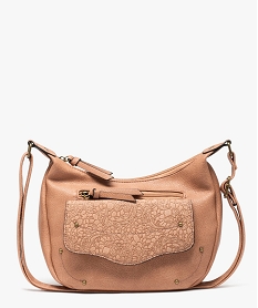 GEMO Sac bandoulière compact avec détail dentelle femme Beige